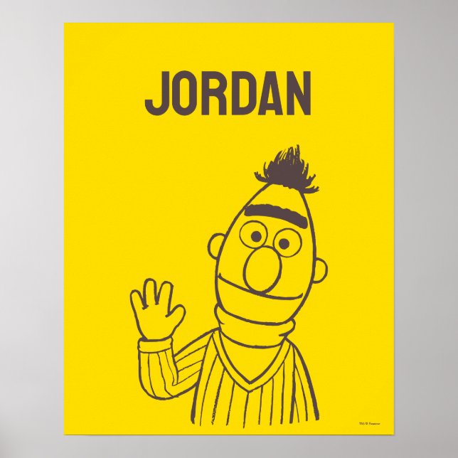 Póster Barrio Sésamo | Bert Bright | Añadir su nombre (Frente)