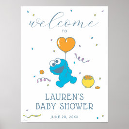 Póster Barrio Sésamo | Bienvenida Baby Shower de Cookie M