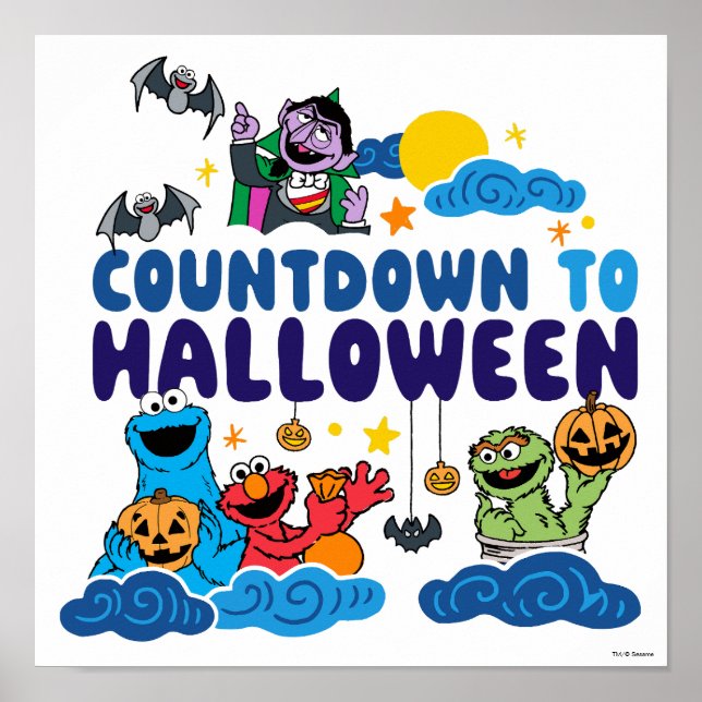 Póster Barrio Sésamo | Cuenta regresiva para Halloween (Frente)