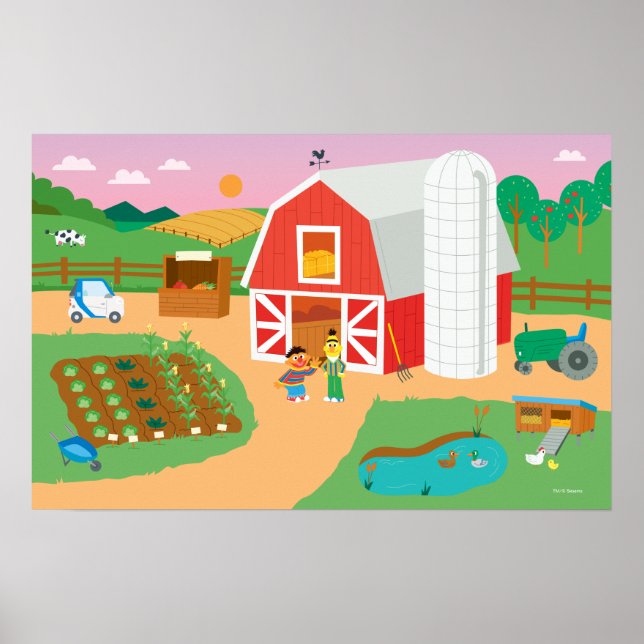 Póster Barrio Sésamo | Escenario de la granja (Frente)