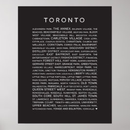 Póster Barrios del Poster de Toronto - blanco y negro