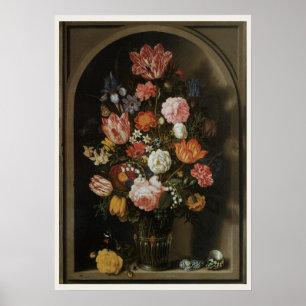 Póster Barroco Antiguo, Florero de Bosschaert, el Viejo