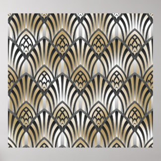 Póster Barroco vintage: Patrón Ornamental sin Marea