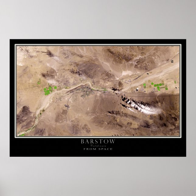 Póster Barstow California desde el mapa de satélites espa (Frente)