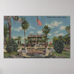 Póster Bartow, Florida - View of Wonder House and Garde