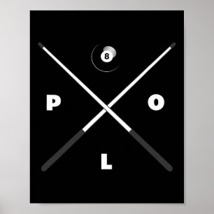 Póster Basbo Mens Uni-kids Clic Fit Black Billiards Pool