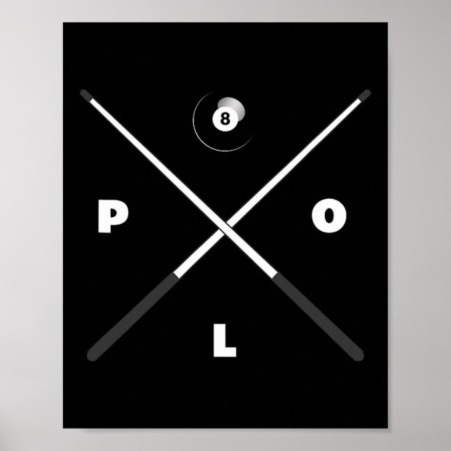 Póster Basbo Mens Uni-kids Clic Fit Black Billiards Pool (Frente)