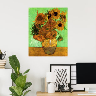 Póster Base con doce girasoles de Vincent van Gogh