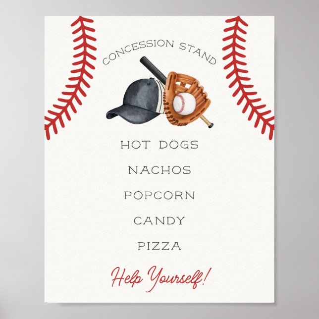 Póster Base de concesión de novato pequeño de béisbol (Frente)