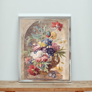 Póster Base de flores, por Jan van Huysum