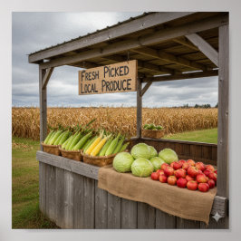 Póster Base de la granja rústica