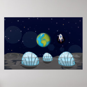 Póster Base lunar
