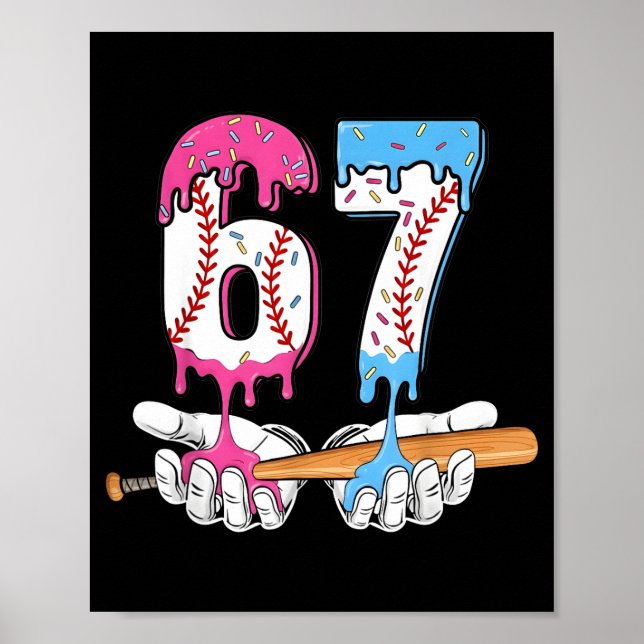 Póster Baseball 67 Ice Cream Drip Six Seven Boys Funny Me (Frente)