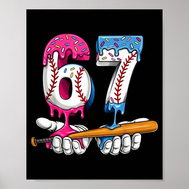 Póster Baseball 67 Ice Cream Drip Six Seven Boys Funny Me (Frente)