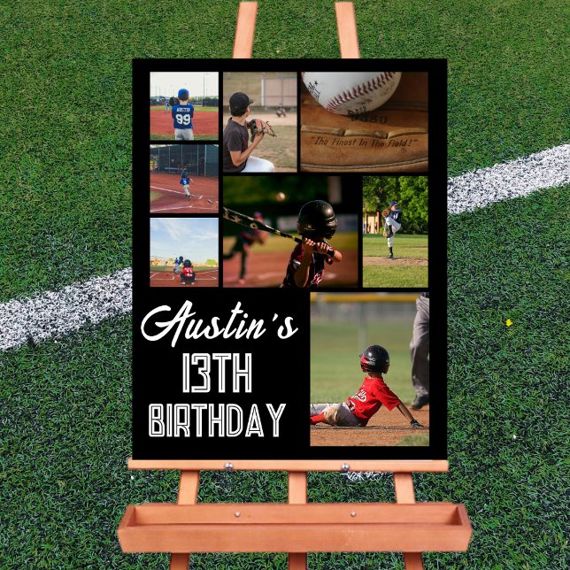 Póster Baseball Birthday Party Welcome Poster | Editable  (Subido por el creador)
