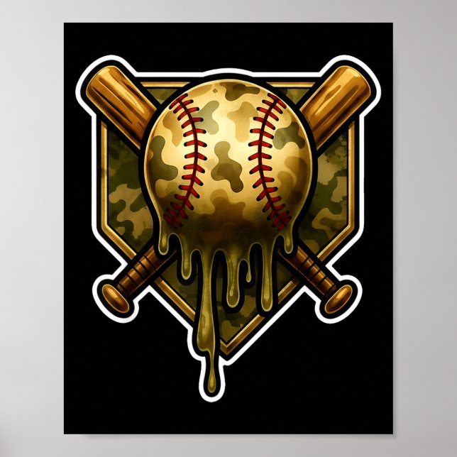 Póster Baseball Camo Drip Ice Cream Youth Boys Srts  (Frente)