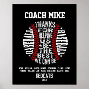 Póster Baseball coach gift end of season