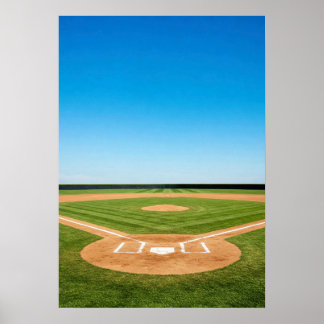Póster Baseball Diamond Under Bright Blue Sky