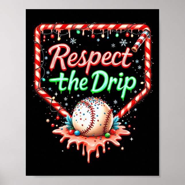 Póster Baseball Drip Boys Ice Cream Christmas Youth Respe (Frente)