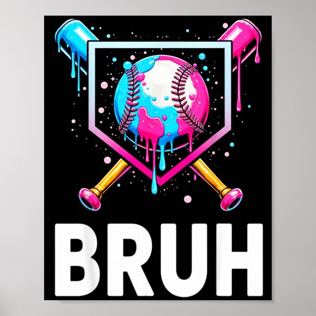 Póster Baseball Drip Funny Bruh Ice Cream Dripng Matching (Frente)
