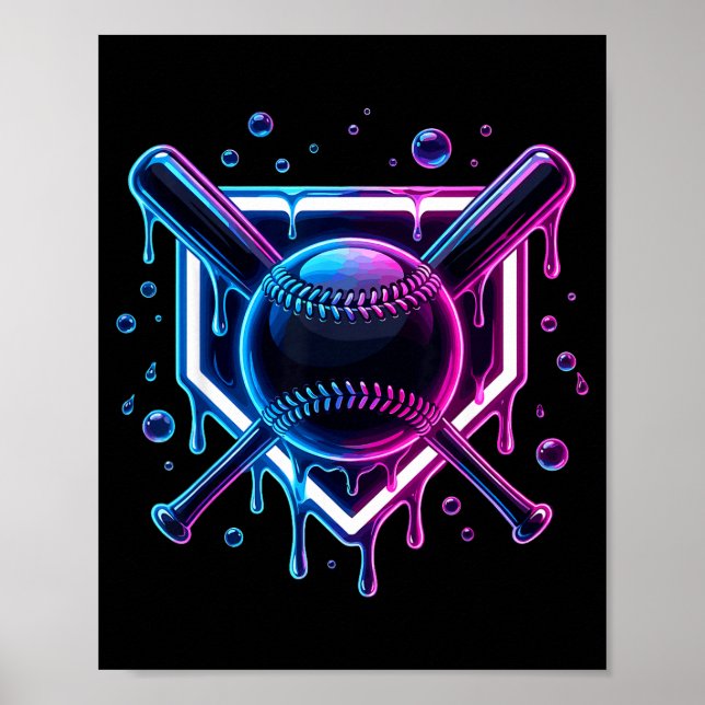 Póster Baseball Drip Ice Cream Bat Kids  (Frente)