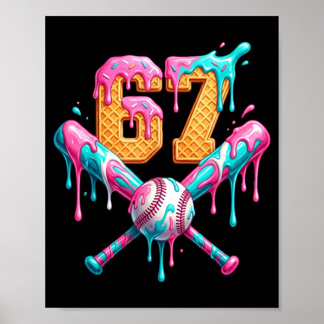 Póster Baseball Drip Number 67 Player  (Frente)