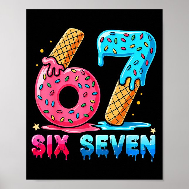 Póster Baseball Drip Number 67 Player Or 67th Birthday  (Frente)