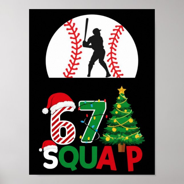 Póster Baseball Drip Number 67 Player Or 67th Birthday 25 (Frente)