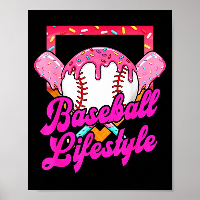 Póster Baseball Life Lifestyle Home Plate Ice Cream Drip  (Frente)