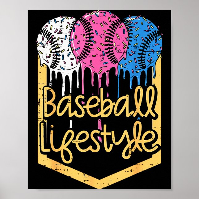 Póster Baseball Lifestyle Ball Sprinkles Drip Boys Kids M (Frente)