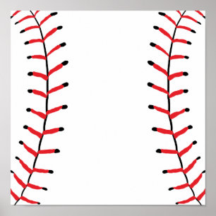 Póster Baseball Seams Deportes Estilo Béisbol Tema