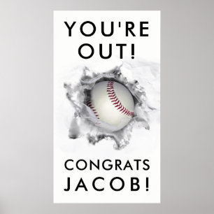Póster baseball senior graduation