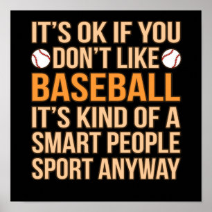 Póster Baseball Smart People Sport Player Lover Coach Gra