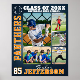 Póster Baseball Team High School Sports Picture Collage