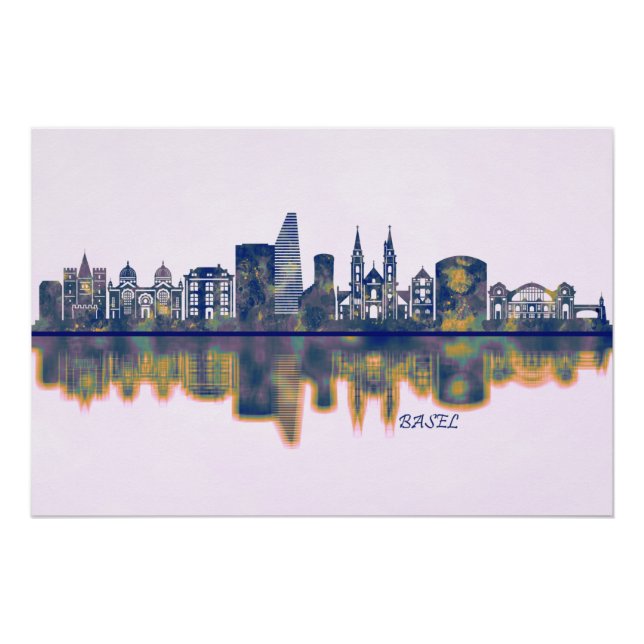 Póster Basel Skyline (Anverso)