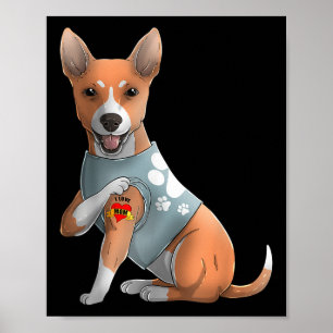 Póster Basenji Amo A Mamá Tattoo Camiseta De Perro Madres