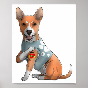 Póster Basenji Amo A Mamá Tattoo Camiseta De Perro Madres