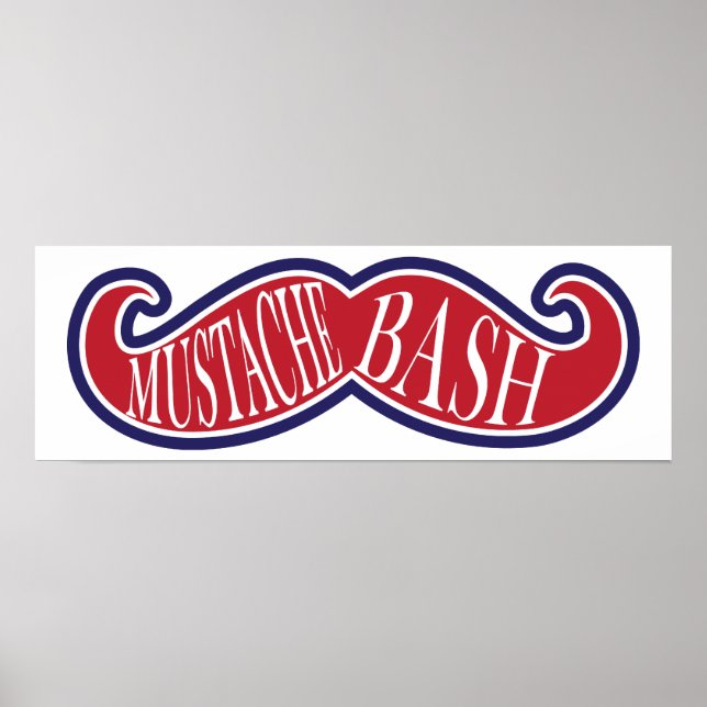 Póster Bash de bigote - Rojo, Blanco y Azul (Frente)