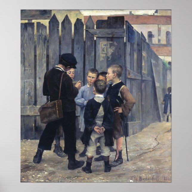 Póster Bashkirtseff - Una reunión (Frente)
