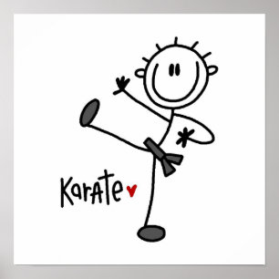 Póster Basic Male Stick Figure Karate T-shirts and Gifts