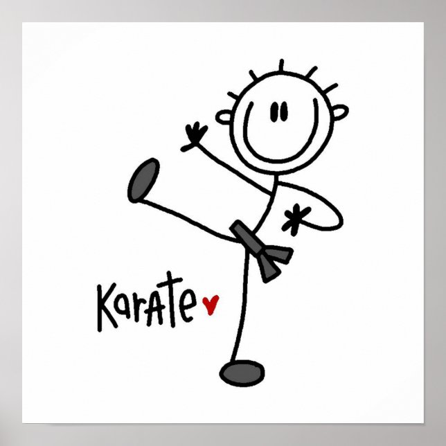 Póster Basic Male Stick Figure Karate T-shirts and Gifts (Frente)