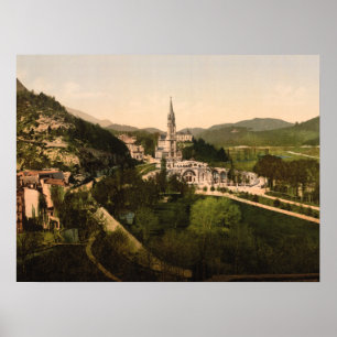 Póster Basílica de Notre Dame, Lourdes, Francia