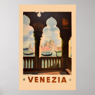 Póster Basilica de San Marcos Venecia estilo vintage años