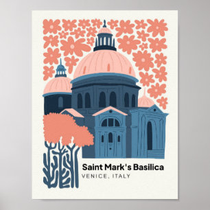 Póster Basílica de San Marcos Venecia Italia viajar flori