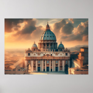Póster Basílica de San Pedro Italia Europa Viajes