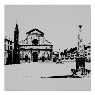 Póster Basílica de Santa María Novella en Florencia, Ital