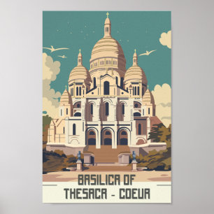 Póster Basílica de Thesaca Coeur Paris Travel Place