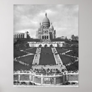 Póster Basilica of Sacre-Coeur, Montmartre, 1876-1910
