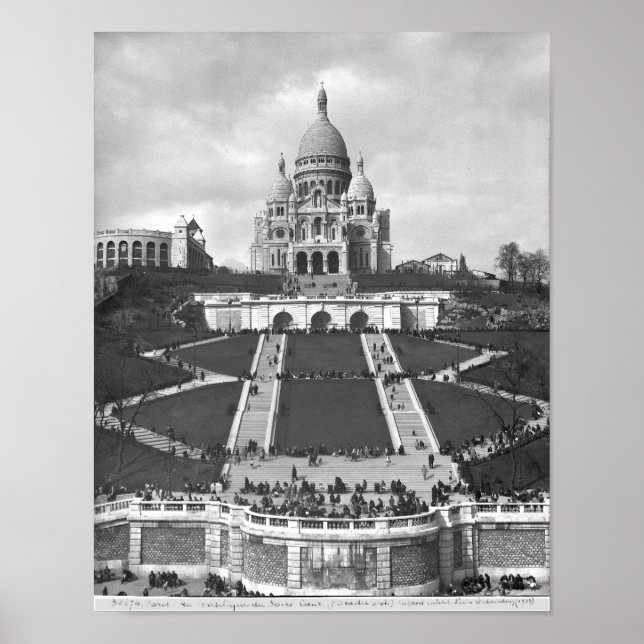 Póster Basilica of Sacre-Coeur, Montmartre, 1876-1910 (Frente)