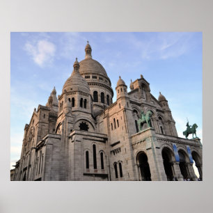 Póster Basílica sagrada París Francia del corazón de